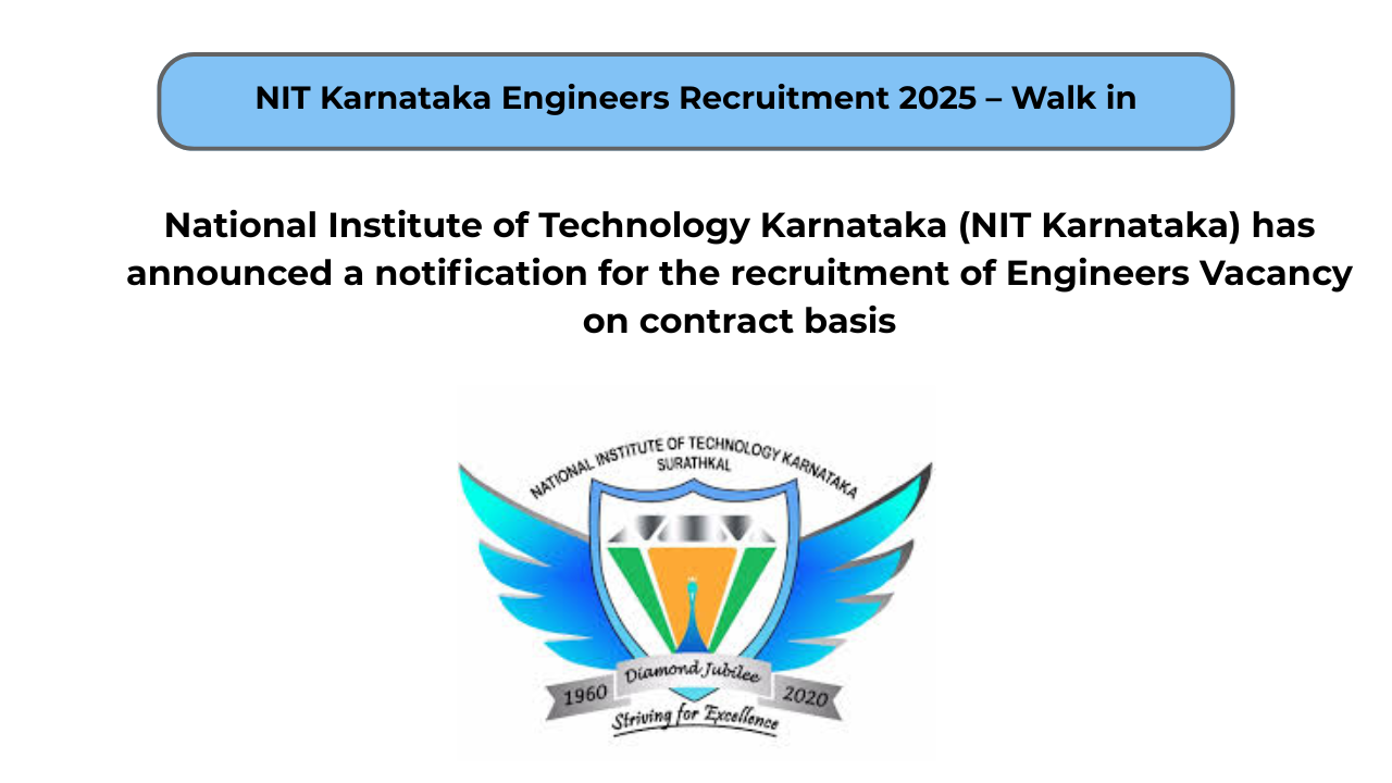 NIT Karnataka Engineers Recruitment 2025 – Walk in