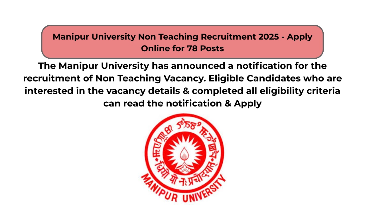 Manipur University Non Teaching Recruitment 2025 – Apply Online for 78 Posts