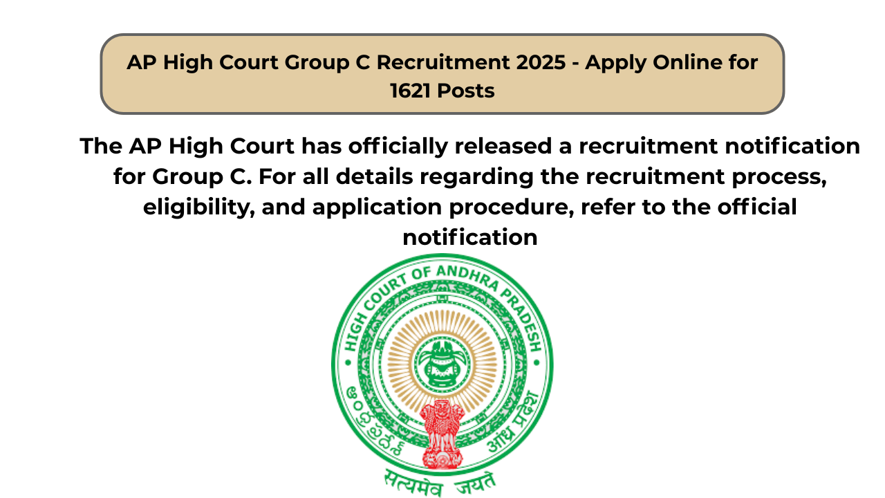 AP High Court Group C Recruitment 2025 – Apply Online for 1621 Posts