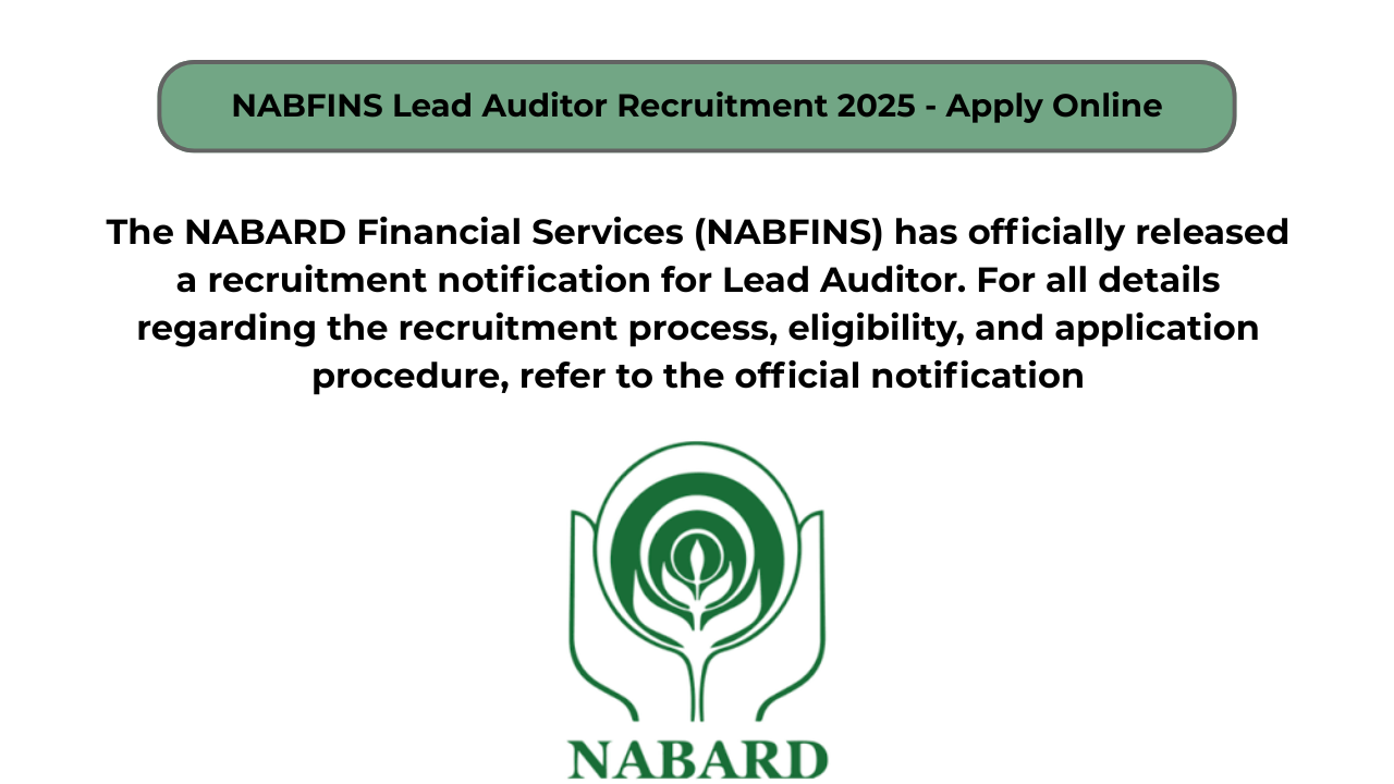 NABFINS Lead Auditor Recruitment 2025 – Apply Online