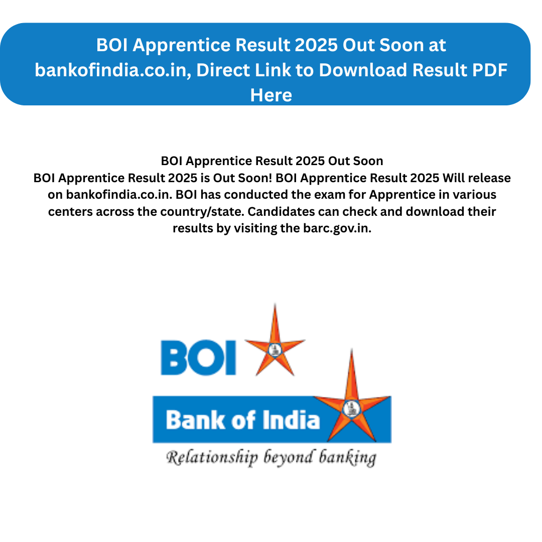 BOI Apprentice Result 2025 Out
