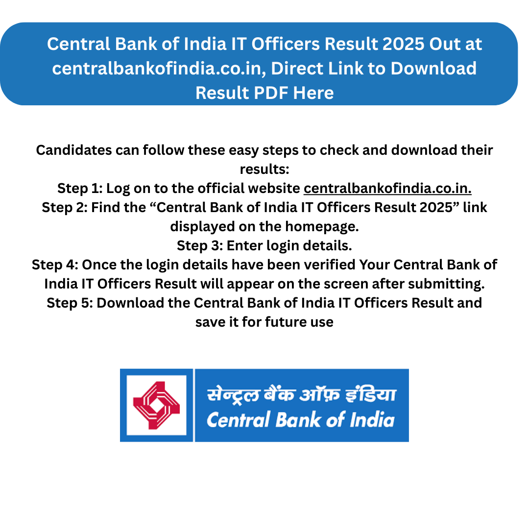 central Bank of India IT Officers Result 2025