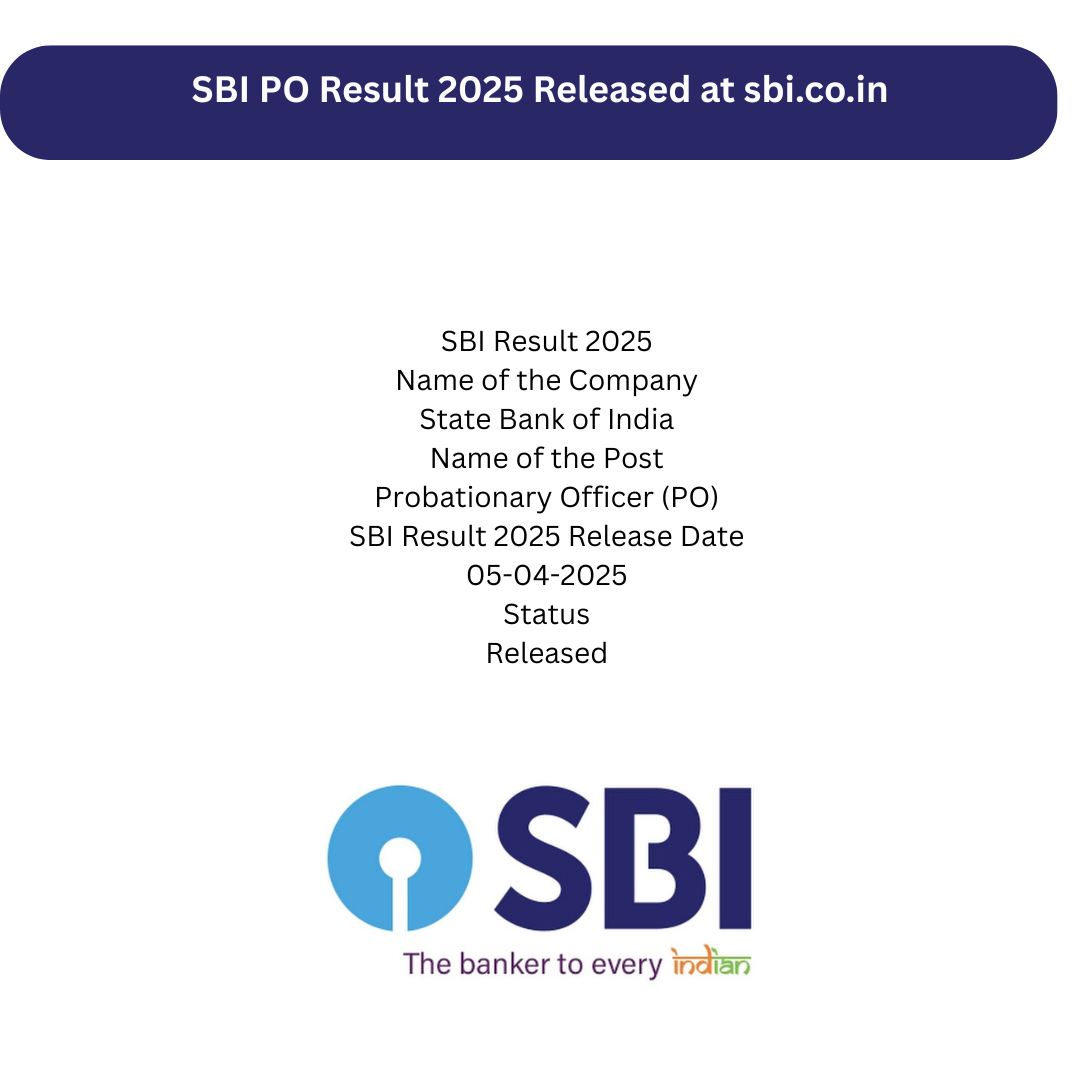 SBI PO Result 2025 Released