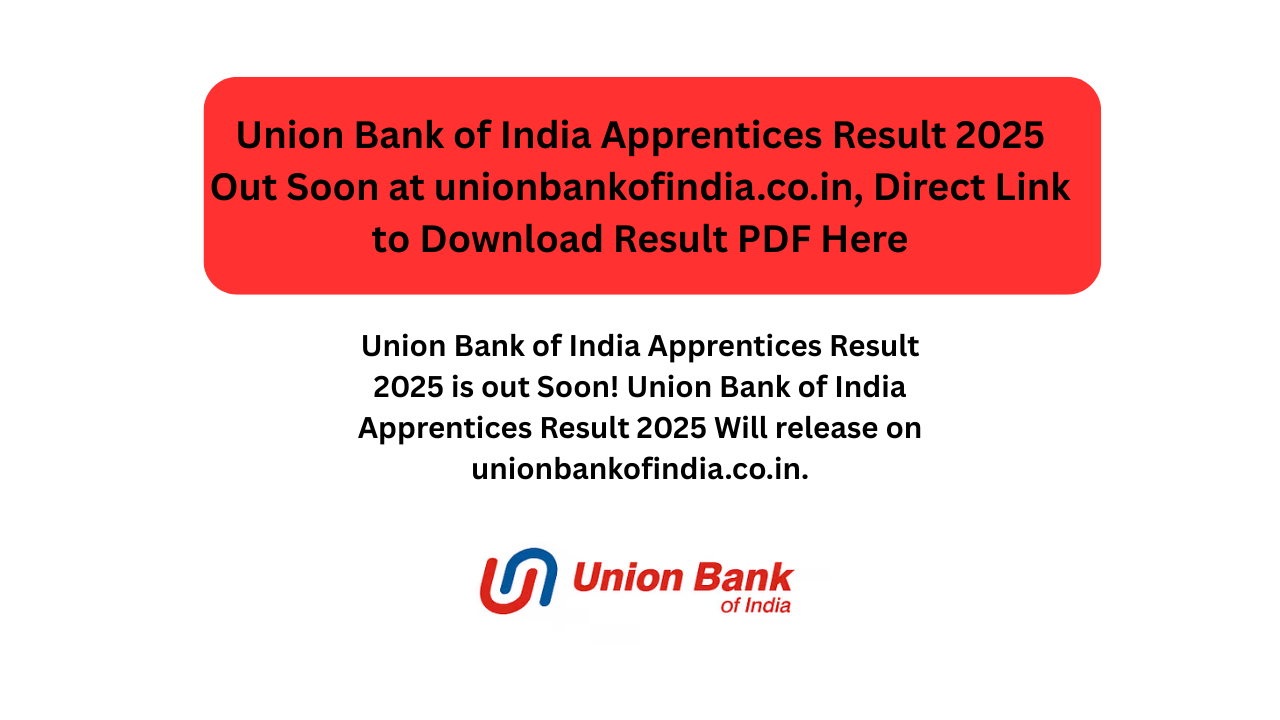 Union Bank of India Apprentices Result 2025 Out Soon at unionbankofindia.co.in, Direct Link to Download Result PDF Here