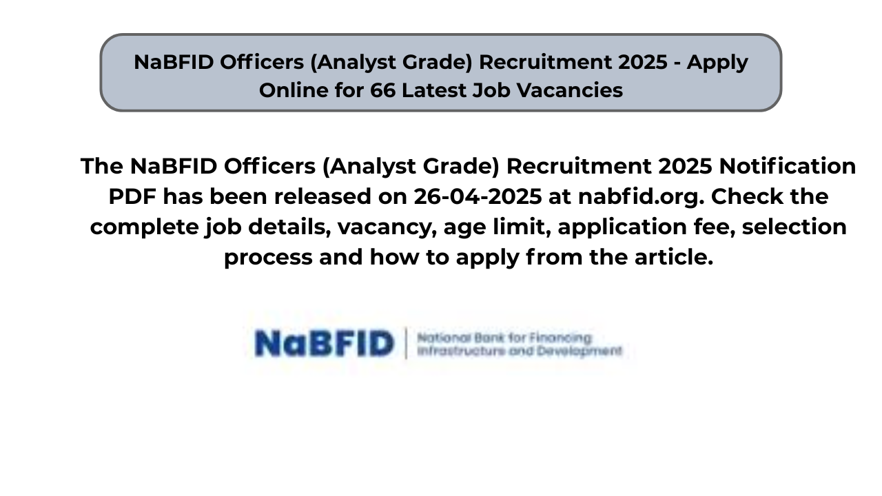 NaBFID Officers (Analyst Grade) Recruitment 2025 – Apply Online for 66 Latest Job Vacancies
