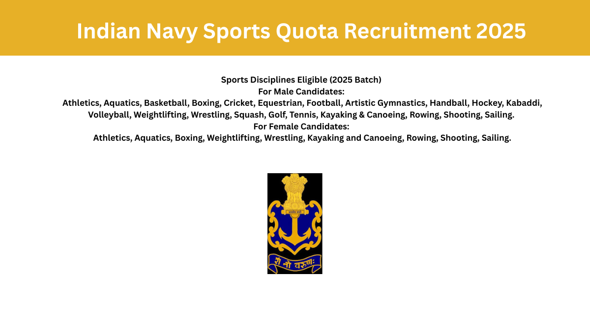Indian Navy Sports Quota Recruitment