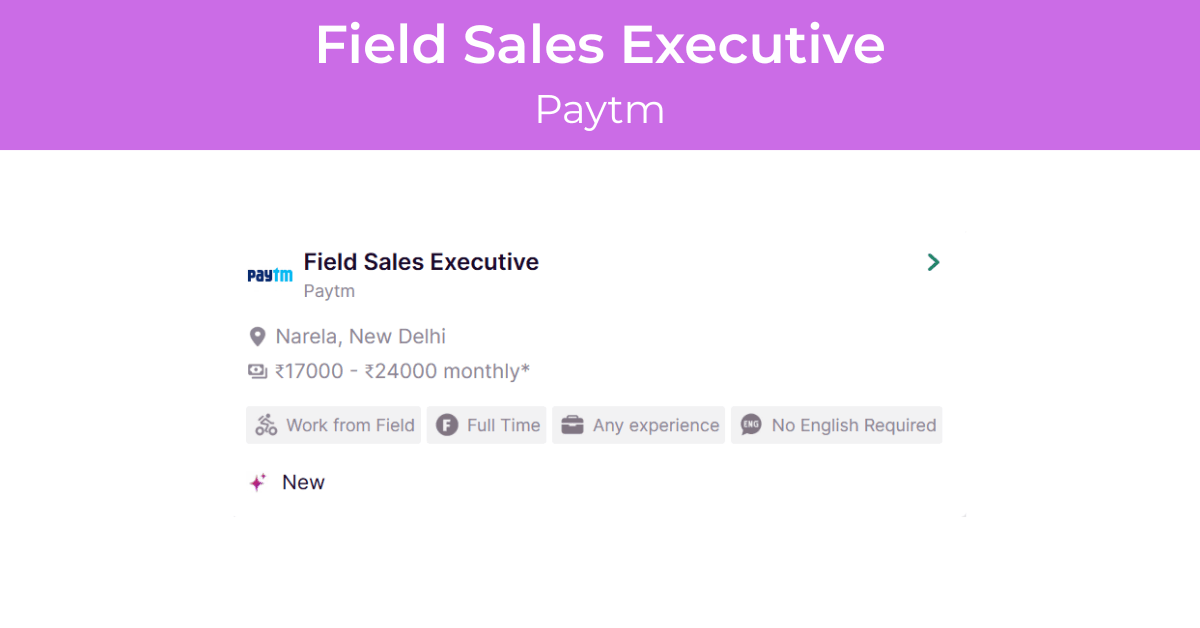 Field Sales Executive Job at Paytm